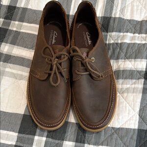 Clarks Brown Leather Sneakers Size 10.5